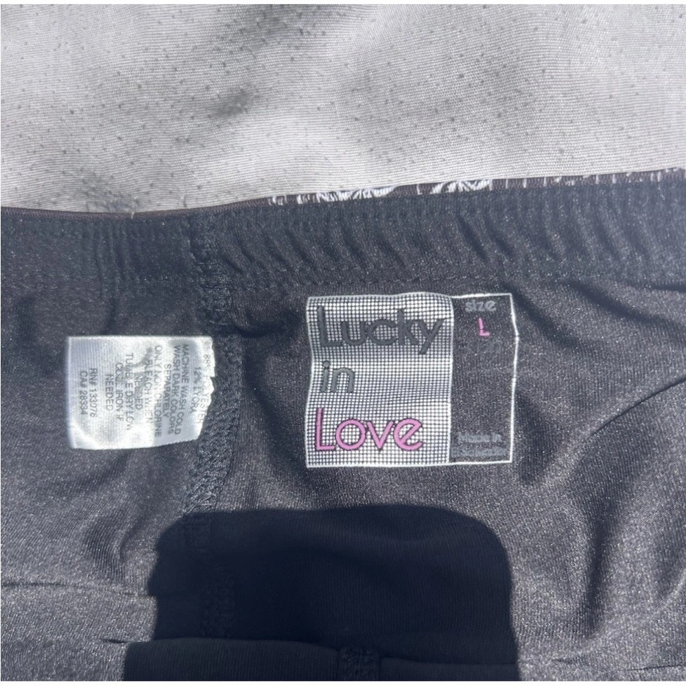 Lucky In Love Skirt C’est La Vie Ruched Golf Tennis Pickleball Black Pink Large - Picture 7 of 7